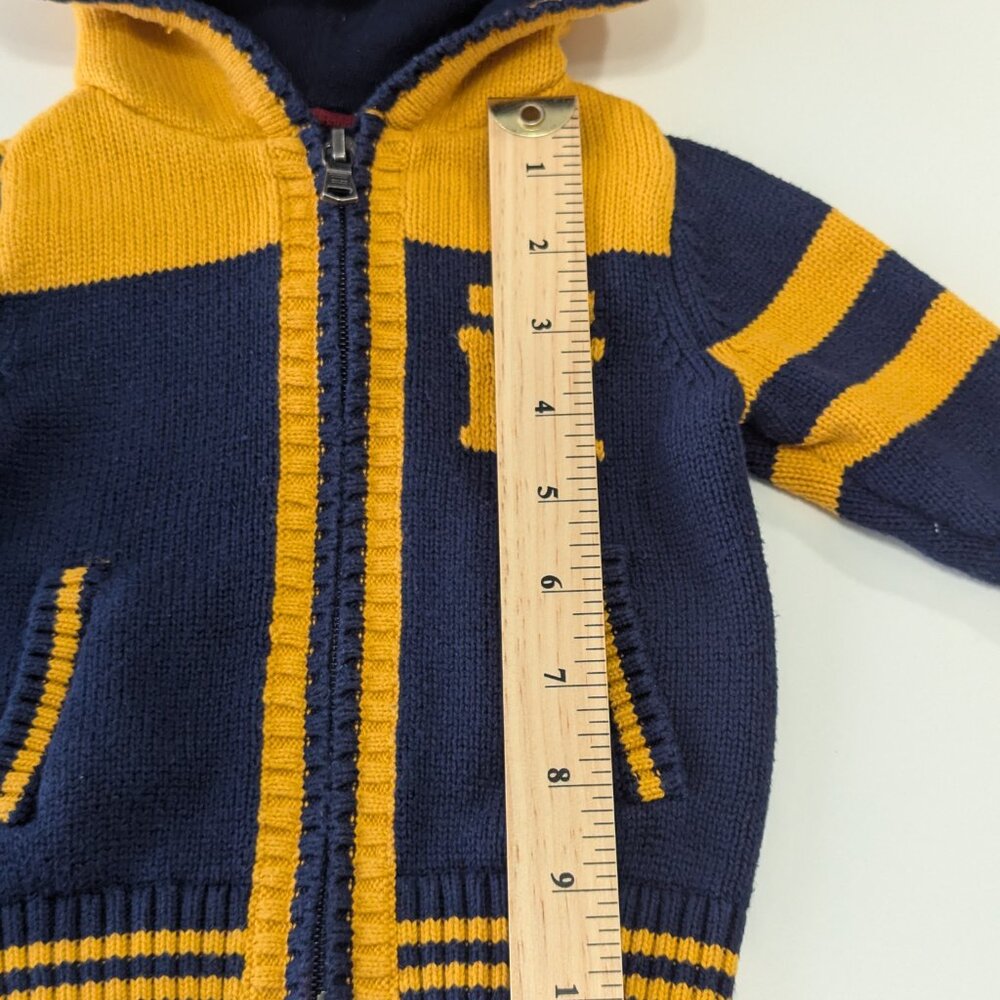 Tommy Hilfiger Toddler Navy and Yellow Full Zip Hoodie - Picture 9 of 13